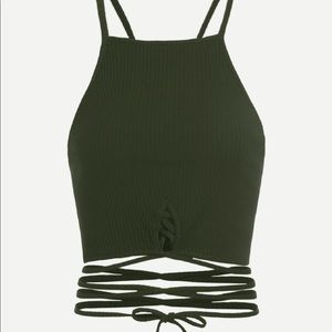 Crop top with tie strings